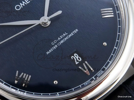 0208 Soft De Ville Date SS MKF 1:1 Best Edition Blue Dial Roman Marker on Black Leather Strap A 7745